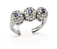 Anello Gioielleria Dossena  Donna LeoDoss in Oro bianco Zaffiro ANOR-LEO-1